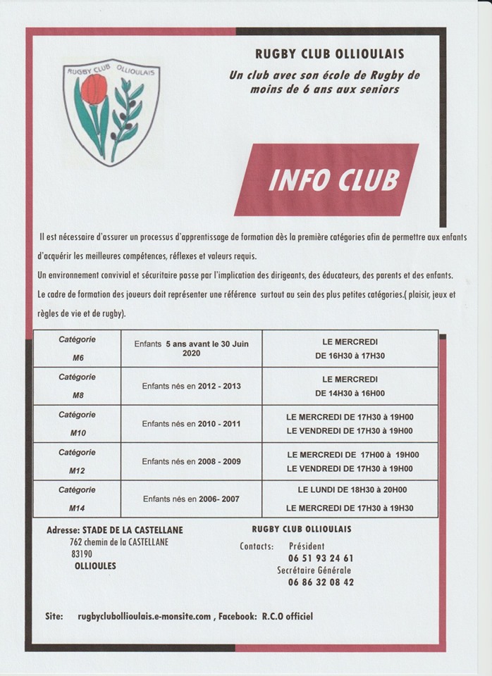 HORAIRES RCO